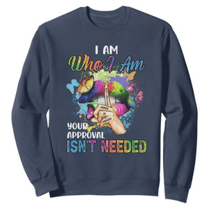 Black History Month Sweatshirt I Am Who I Am Your Approval Isn't Needed Afro Black Queen TS02 Navy Printyourwear