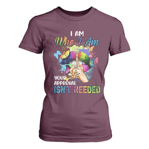 Black Queen T Shirt For Women I Am Who I Am Your Approval Isn't Needed Colorful Butterflies TS02 Maroon Print Your Wear