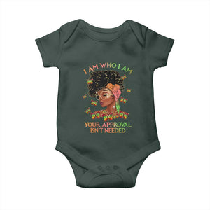 Afro Black Queen Baby Onesie I Am Who I Am Your Approval Isn't Needed TS02 Print Your Wear