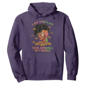 Black History Month Hoodie I Am Who I Am Your Approval Isn't Needed Afro Black Queen TS02 Purple Printyourwear