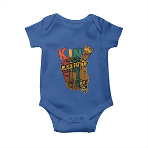 Black King Baby Onesie Black Father African American Men TS02 Royal Blue Print Your Wear