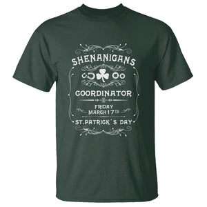 Funny St. Patricks Day T Shirt Shenanigans Coordinator TS02 Dark Forest Green Printyourwear
