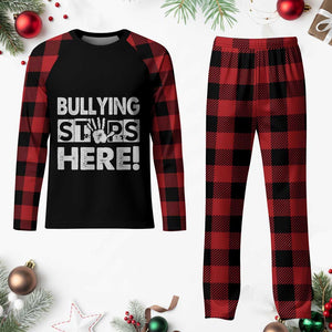 Pink Shirt Day Plaid Pajama Set Bullying Stops Here Stand Up To Bullies TS02 Buffalo Plaid Print Your Wear