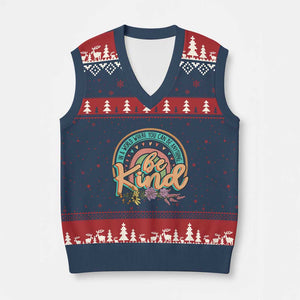 Pink Shirt Day V-Neck Knit Sweater Vest In A World Where You Can Be Anything Be Kind Rainbow Choose Kindness TS02 Navy Red Print Your Wear