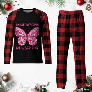 Pink Shirt Day Plaid Pajama Set On Wednesdays We Wear Pink Anti Bullying Butterfly TS02 Buffalo Plaid Print Your Wear