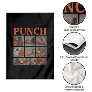 Cute Baby Monkey Punch with Plush Toy Graphic Garden Flag TS02 Print Your Wear