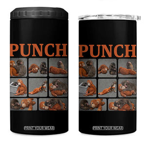 Cute Baby Monkey Punch with Plush Toy Graphic 4 in 1 Can Cooler Tumbler TS02 One Size: 16 oz Black Print Your Wear