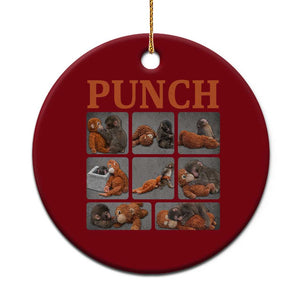 Cute Baby Monkey Punch with Plush Toy Graphic Ceramic Ornament TS02 1pc Red Print Your Wear