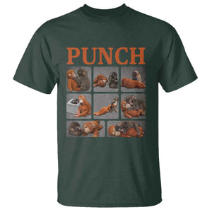 Cute Baby Monkey Punch with Plush Toy Graphic T Shirt TS02 Dark Forest Green Print Your Wear