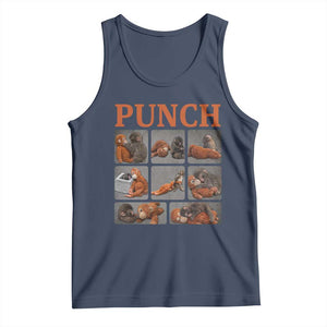 Cute Baby Monkey Punch with Plush Toy Graphic Tank Top TS02 Navy Print Your Wear