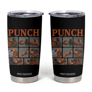 Cute Baby Monkey Punch with Plush Toy Graphic Tumbler Cup TS02 Black Print Your Wear