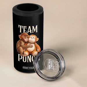 Team Punch Cute Baby Monkey Hugging Plush Toy Graphic 4 in 1 Can Cooler Tumbler TS02 Print Your Wear