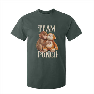 Team Punch Cute Baby Monkey Hugging Plush Toy Graphic T Shirt For Kid TS02 Dark Forest Green Print Your Wear