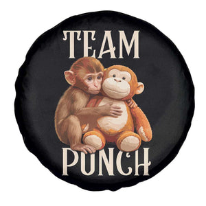 Team Punch Cute Baby Monkey Hugging Plush Toy Graphic Spare Tire Cover TS02 Print Your Wear