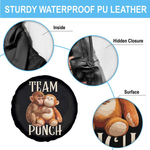 Team Punch Cute Baby Monkey Hugging Plush Toy Graphic Spare Tire Cover TS02 Print Your Wear