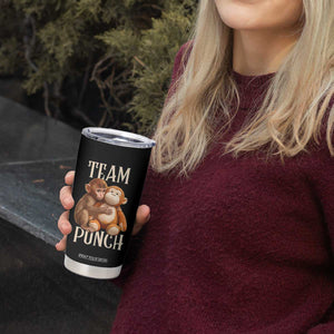 Team Punch Cute Baby Monkey Hugging Plush Toy Graphic Tumbler Cup TS02 Print Your Wear