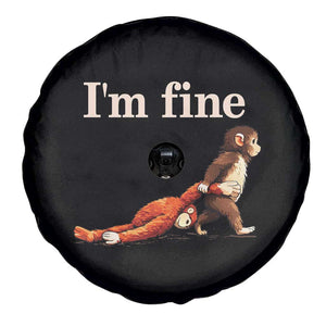I’m Fine Funny Monkey Meme Spare Tire Cover Viral Punch Baby Monkey Relatable Cute Gift TS02 Print Your Wear