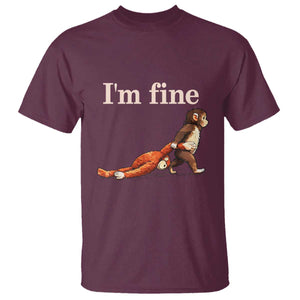 I’m Fine Funny Monkey Meme T Shirt Viral Punch Baby Monkey Relatable Cute Gift
