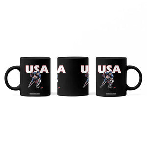 USA Ice Hockey Player Patriotic Graphic Coffee Mug Red White and Blue American Sports Fan TS02 Print Your Wear