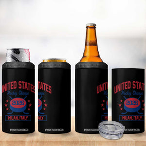 United States Hockey Champs 2026 Milan Italy 4 in 1 Can Cooler Tumbler Patriotic USA Gold Medal Winter Games Fan TS02 Print Your Wear