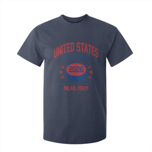 United States Hockey Champs 2026 Milan Italy T Shirt For Kid Patriotic USA Gold Medal Winter Games Fan TS02 Navy Print Your Wear