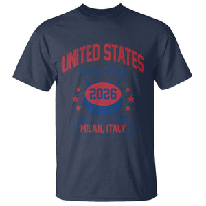 United States Hockey Champs 2026 Milan Italy T Shirt Patriotic USA Gold Medal Winter Games Fan TS02 Navy Print Your Wear