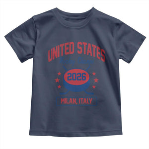 United States Hockey Champs 2026 Milan Italy Toddler T Shirt Patriotic USA Gold Medal Winter Games Fan TS02 Navy Print Your Wear