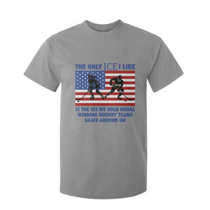 USA Gold Medal Hockey Patriotic American Flag T Shirt For Kid The Only Ice I Like Champions TS02 Sport Gray Print Your Wear