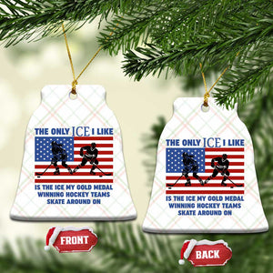 USA Gold Medal Hockey Patriotic American Flag Ceramic Ornament The Only Ice I Like Champions TS02 Print Your Wear