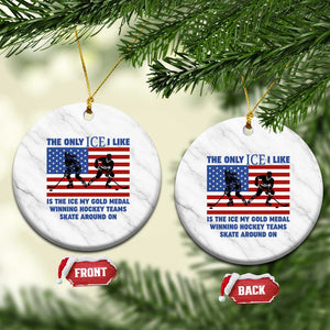 USA Gold Medal Hockey Patriotic American Flag Ceramic Ornament The Only Ice I Like Champions TS02 1pc White Marble Print Your Wear