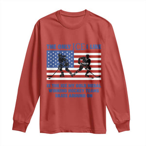 USA Gold Medal Hockey Patriotic American Flag Long Sleeve Shirt The Only Ice I Like Champions TS02 Red Print Your Wear