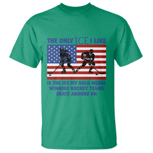 USA Gold Medal Hockey Patriotic American Flag T Shirt The Only Ice I Like Champions