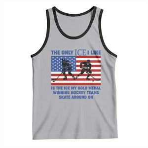 USA Gold Medal Hockey Patriotic American Flag Tank Top The Only Ice I Like Champions TS02 Athletic Heather Black Print Your Wear