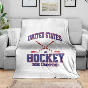 United States Hockey 2026 Champions Throw Blanket Patriotic USA Ice Hockey Victory Fan TS02 Print Your Wear