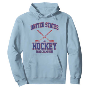United States Hockey 2026 Champions Hoodie Patriotic USA Ice Hockey Victory Fan TS02 Light Blue Print Your Wear