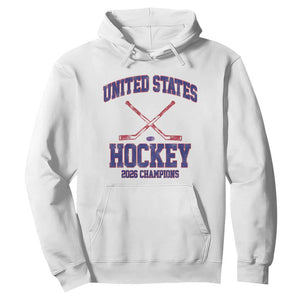 United States Hockey 2026 Champions Hoodie Patriotic USA Ice Hockey Victory Fan TS02 White Print Your Wear