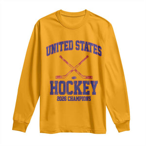 United States Hockey 2026 Champions Long Sleeve Shirt Patriotic USA Ice Hockey Victory Fan TS02 Gold Print Your Wear