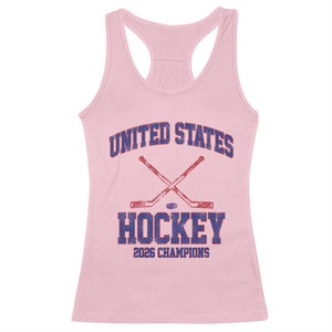 United States Hockey 2026 Champions Racerback Tank Top Patriotic USA Ice Hockey Victory Fan TS02 Light Pink Print Your Wear