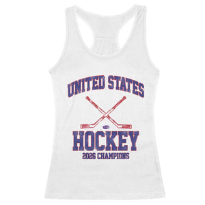 United States Hockey 2026 Champions Racerback Tank Top Patriotic USA Ice Hockey Victory Fan TS02 White Print Your Wear