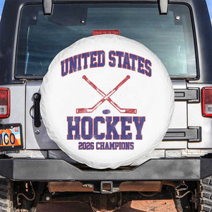 United States Hockey 2026 Champions Spare Tire Cover Patriotic USA Ice Hockey Victory Fan TS02 No hole White Print Your Wear