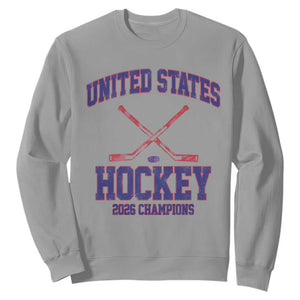 United States Hockey 2026 Champions Sweatshirt Patriotic USA Ice Hockey Victory Fan TS02 Sport Gray Print Your Wear