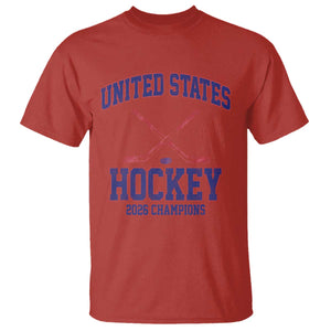 United States Hockey 2026 Champions T Shirt Patriotic USA Ice Hockey Victory Fan