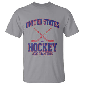 United States Hockey 2026 Champions T Shirt Patriotic USA Ice Hockey Victory Fan TS02 Sport Gray Print Your Wear