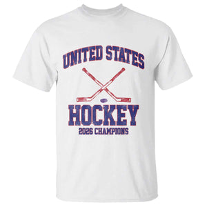 United States Hockey 2026 Champions T Shirt Patriotic USA Ice Hockey Victory Fan
