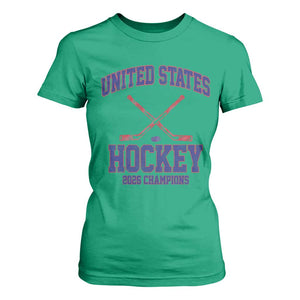 United States Hockey 2026 Champions T Shirt For Women Patriotic USA Ice Hockey Victory Fan TS02 Irish Green Print Your Wear