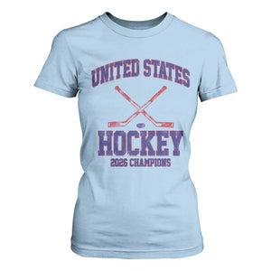 United States Hockey 2026 Champions T Shirt For Women Patriotic USA Ice Hockey Victory Fan TS02 Light Blue Print Your Wear