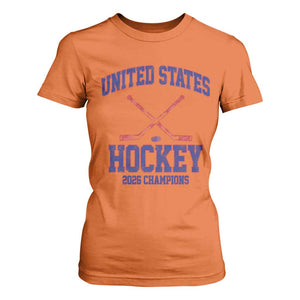 United States Hockey 2026 Champions T Shirt For Women Patriotic USA Ice Hockey Victory Fan TS02 Orange Print Your Wear