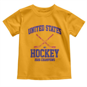 United States Hockey 2026 Champions Toddler T Shirt Patriotic USA Ice Hockey Victory Fan TS02 Gold Print Your Wear