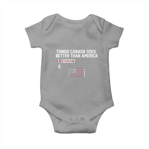 Things Canada Does Better Than America Hockey Joke Baby Onesie Funny USA Ice Hockey Rivalry Patriotic