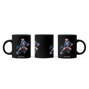 Uncle Sam Playing Hockey Patriotic Graphic Coffee Mug Funny USA Ice Hockey American Pride TS02 Print Your Wear